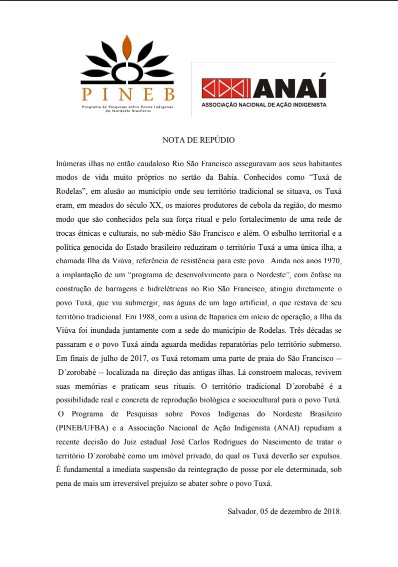 Nota de Repúdio Tuxa